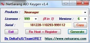 NetSarang AIO Keygen עV1.4֧Xfile/Xmanager/XshellȫϵУ