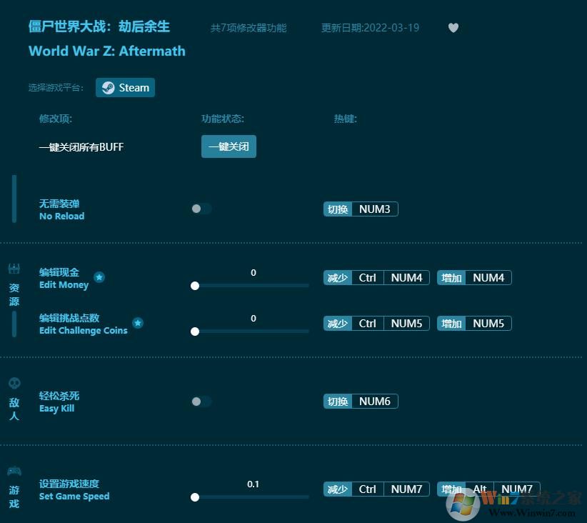 僵尸世界大战劫后余生修改器