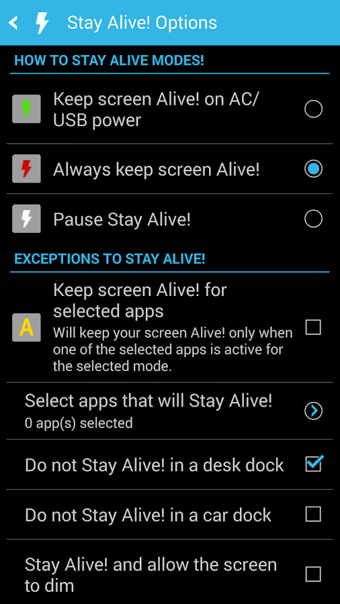 保持屏幕唤醒(Stay Alive Keep screen awake)