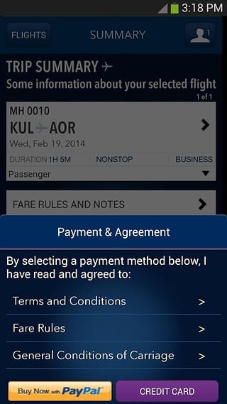 Malaysia Airlines APP