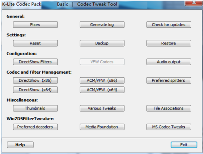 K-Lite Codec Pack Basic（Mac版）