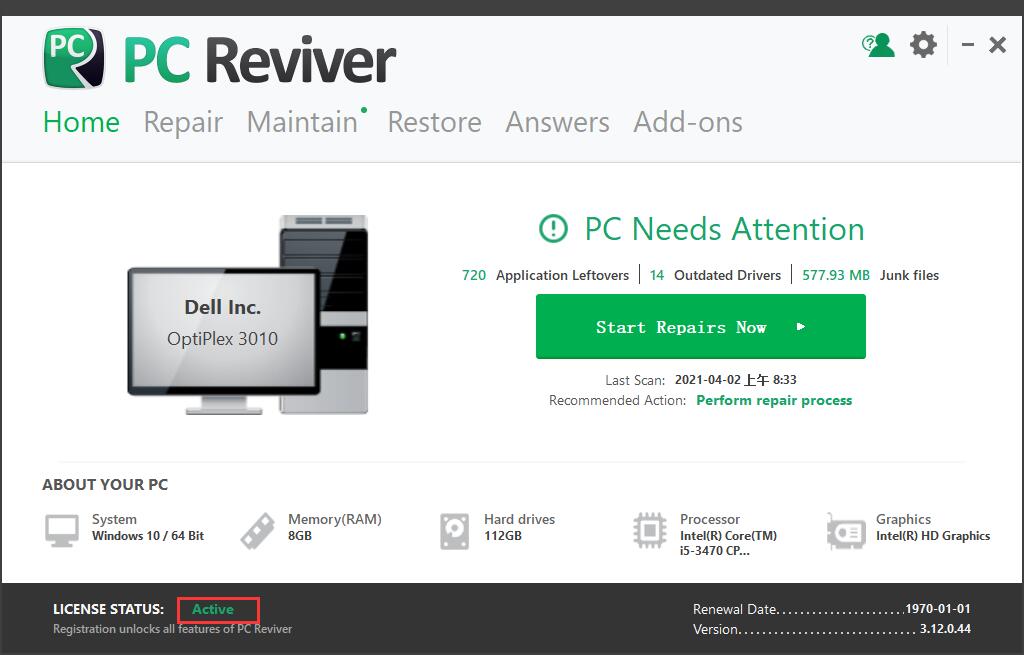 PC Reviver(电脑优化维护工具)