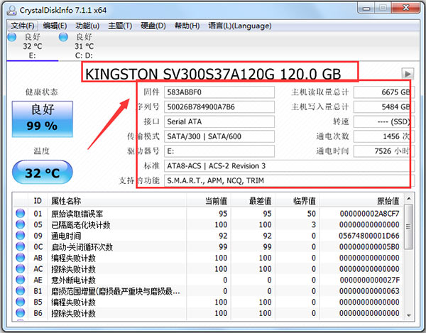 CrystalDiskInfo(硬盘信息检测工具)