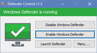 Defender Control(Windows Defender彻底禁用小工具)电脑版