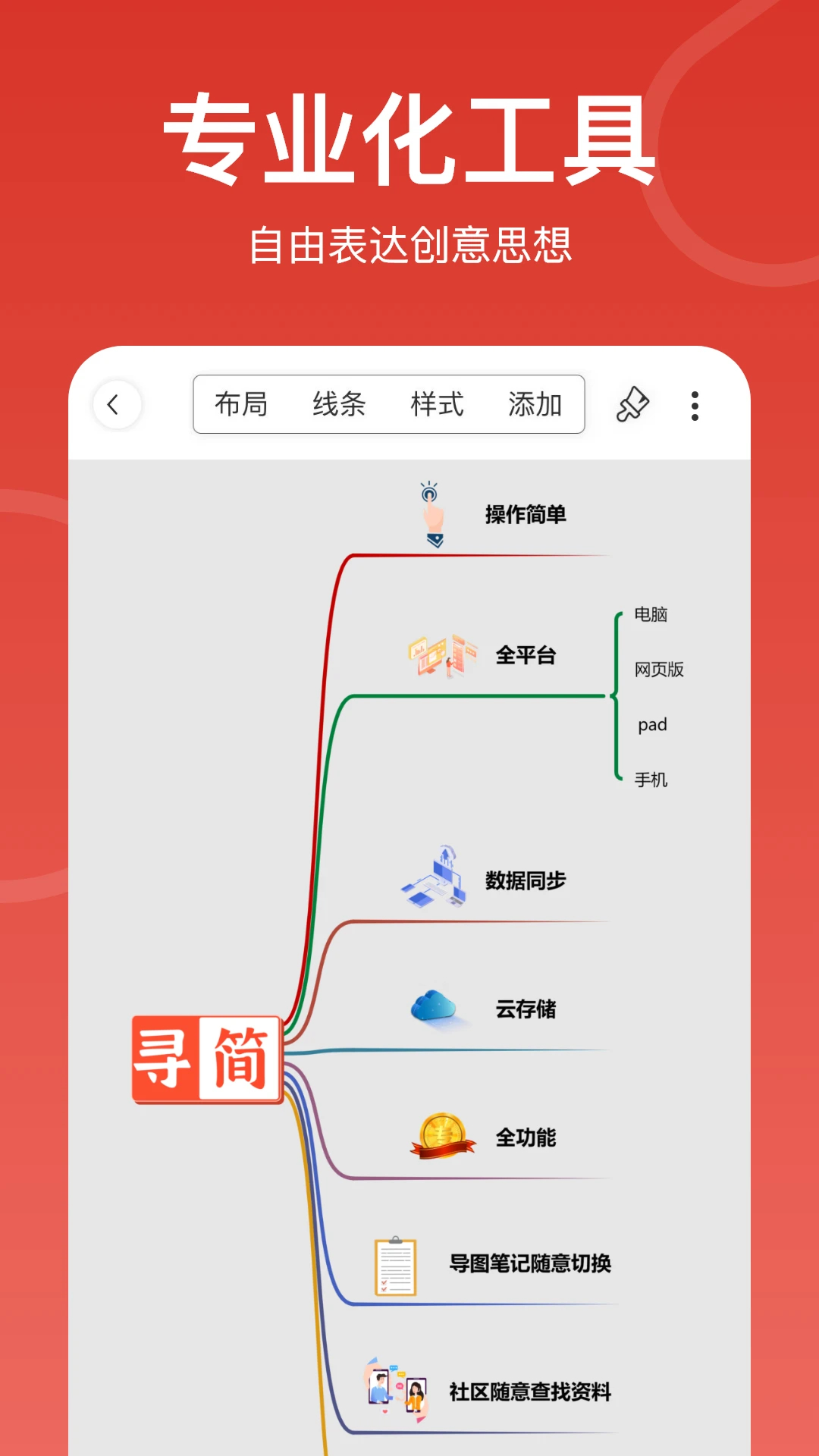 寻简思维导图免费版