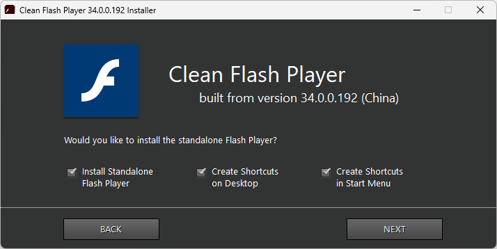 clean flash player(无广告捆绑)